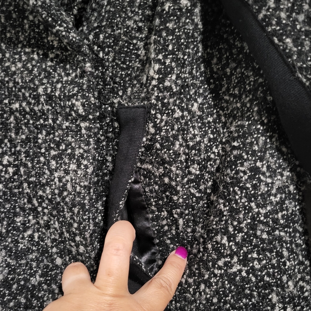 J. Crew Boucle Tweed Funnel Neck Cropped Wool-Blend Jacket Grey Marl size‎ 0 - Picture 7 of 11